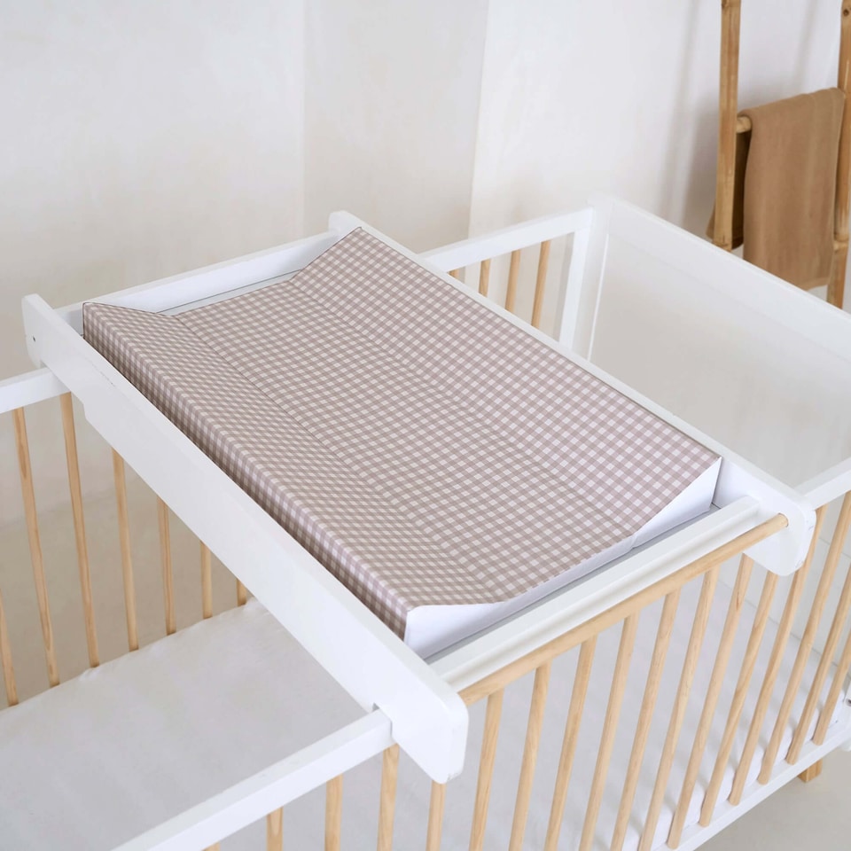 image 1 of Clair de Lune Gingham Anti-Roll Wedge Baby Changing Mat