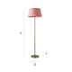 image 7 of ValueLights Modern Floor Lamp In Brushed Chrome Metal Finish With Extra Large Pink Shade