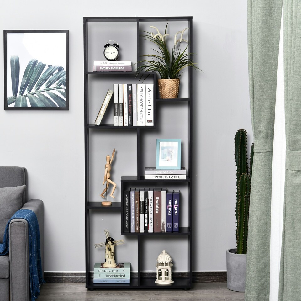 image 1 of HOMCOM Multipurpose 8-Grid Bookshelf Decorative Shelf, Bathroom