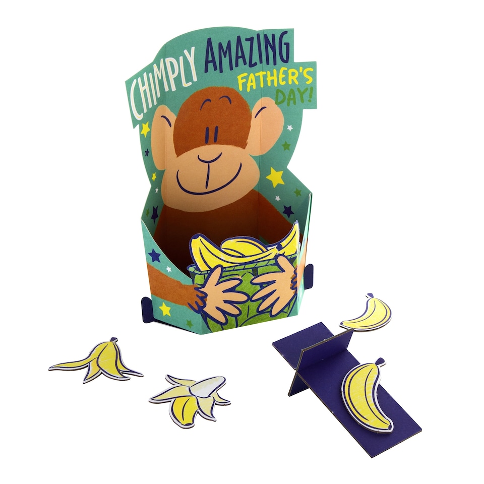 image 1 of Hallmark Father's Day Card - With 3D Pop-Up Monkey Game Design