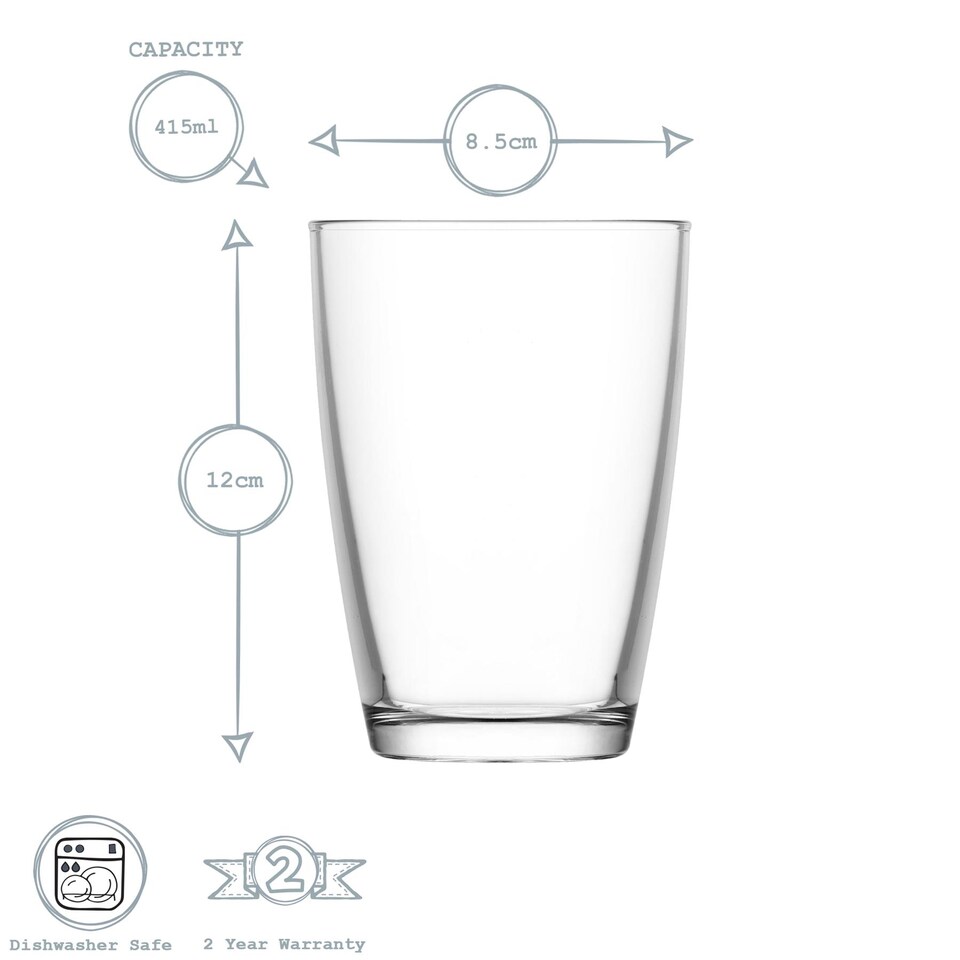 image 1 of LAV Vega Highball Glasses - 415ml - Clear - Pack of 6