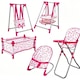 image 1 of 5-in-1 Baby Doll Play Set - with Cot, Swing & High Chair Cot Bed, Bouncer, Adjustable Swing Seats & High Chair