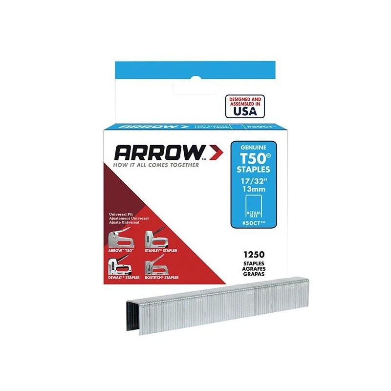 Arrow T50 Staples - Multi Colour - Box 1250 Ceiltile 13mm