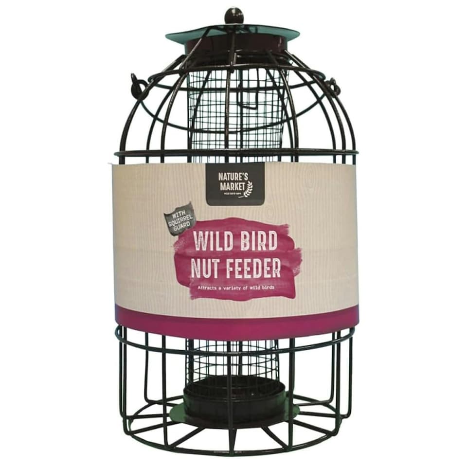 image 1 of Wild Bird Metal Hanging Nut Feeder Cage Perfect For Attracting Birds Weather Safe