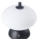 image 3 of Black Domed Rechargeable Touch Dimmable Table Lamp with Frosted Glass Shade | Black