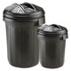 image 1 of 2 x 80 Litre Shatterproof Refuse Bin With Lid Ideal For Indoor & Outdoor Use Black