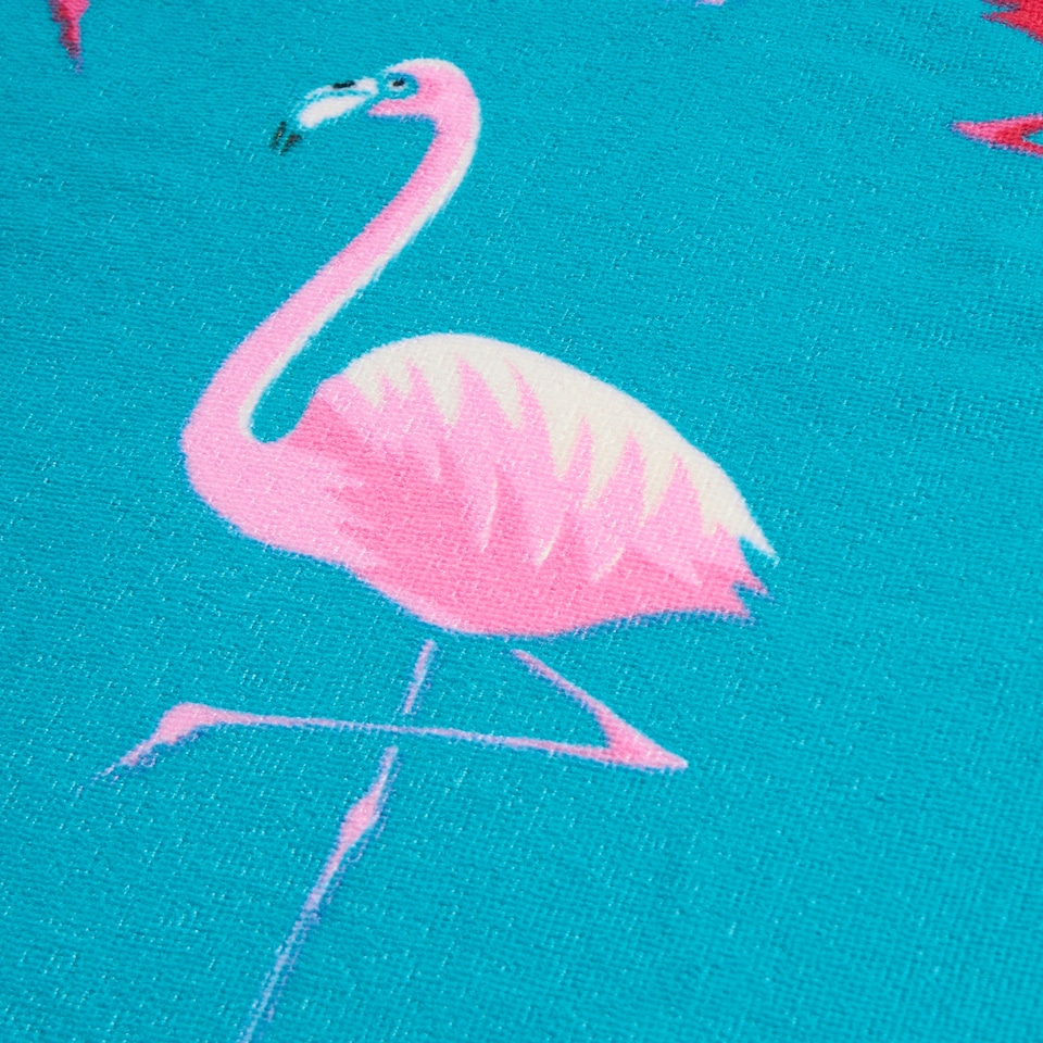 image 1 of OHS Soft Quick Drying Flamingo Print Travel Holiday Absorbent Beach Bath Towel Blue | Sea Blue | One size