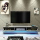 image 4 of TV Unit 180cm Grey Gloss Fronts Grey Matt Body with LED Platform Grey