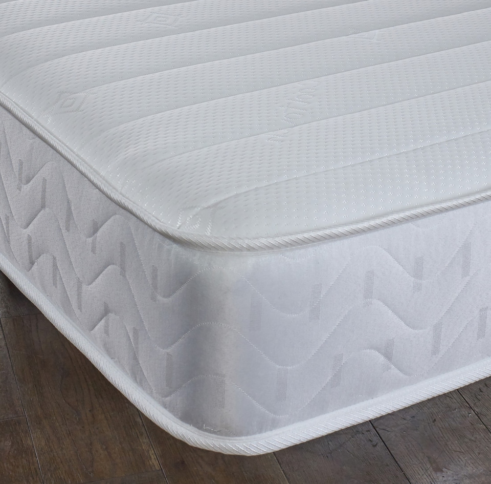 image 1 of Budget Memory Sprung Mattress - Quilted Cooltouch Straight Line Top Panel | White | European Small Single