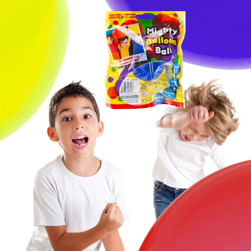 image 1 of PMS Inflatable Mighty Balloon Balls Assorted Colours 12-Pack