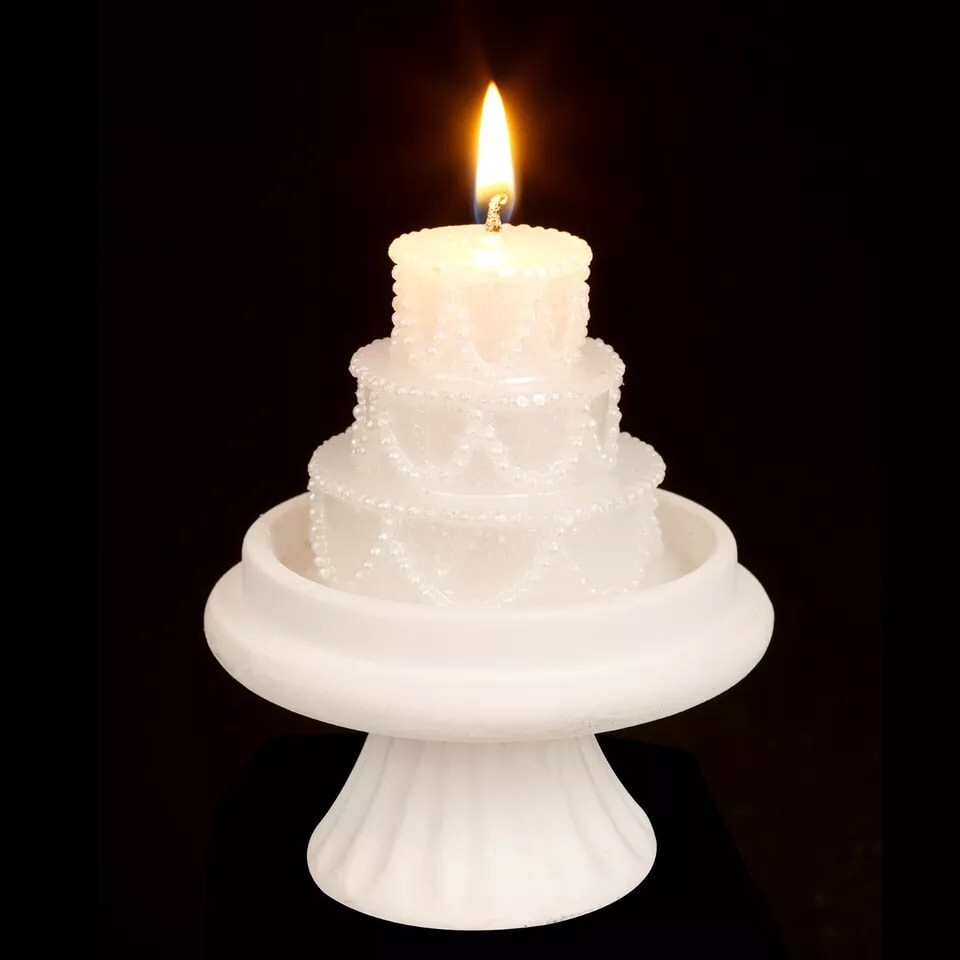 image 1 of 3 Tier Wedding Cake Candle | White | 4