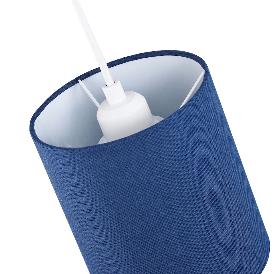 image 1 of Contemporary and Elegant Midnight Blue Linen Fabric 18cm Cylinder Lamp Shade | Blue | Midnight Blue | 1