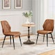image 2 of Yaheetech Set of 2 Faux Leather Dining Kitchen Chairs with Petal Accented Backrest