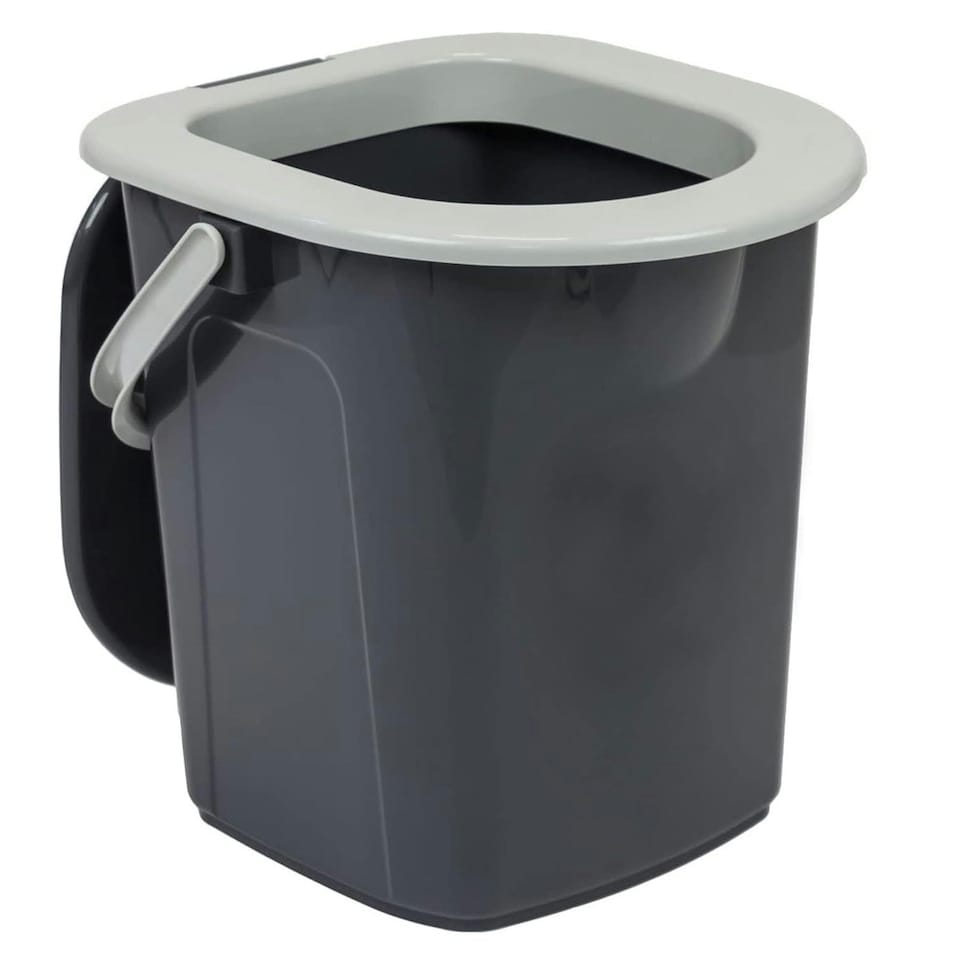image 1 of 2 x Lightweight Portable 22 Litre Compact Camping Toilet Seat With Lid & Handle