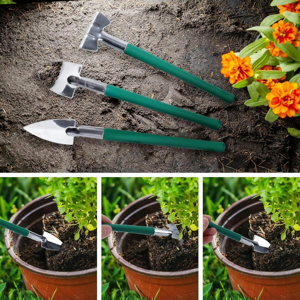 image 1 of Stainless Gardening Tools Set (10 Pieces Green)