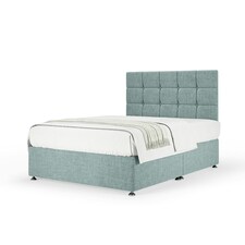 Memory Maestro Memory Foam Duckegg Linen Divan Set And Pearl Headboard Double