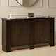 image 2 of OHS Ribbed Large Radiator Cover Slatted Engineered Wood | Brown | Dark Brown Wood