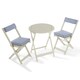 image 1 of Greenhurst Foldable Wooden Bistro Set – 2 Chairs with Cushions & Round Table in Forest White