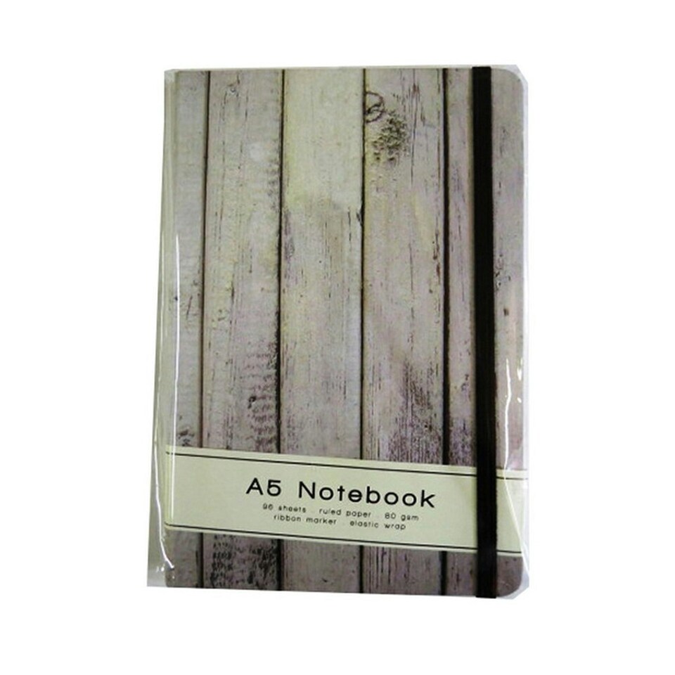 image 1 of Anker Wood Effect A5 Notebook - Cream/Black - One Size