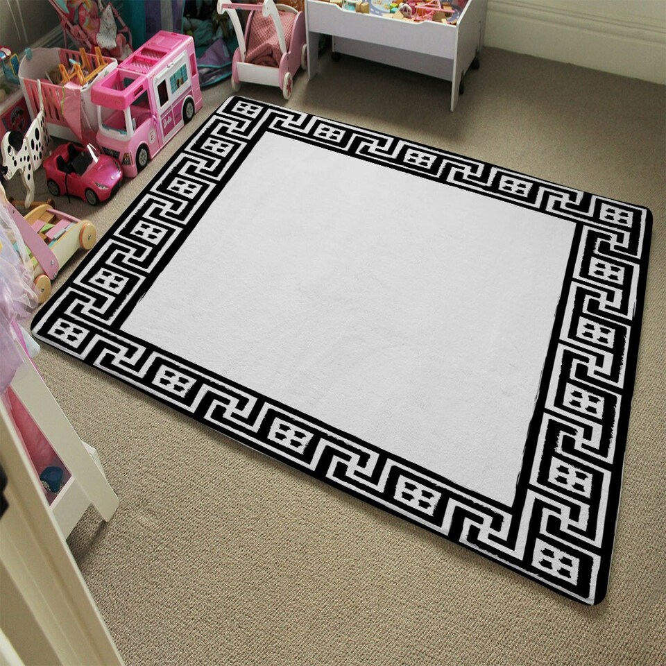 image 1 of Greek Traditional Meandor (Rug) Black | Medium: 80x150cm
