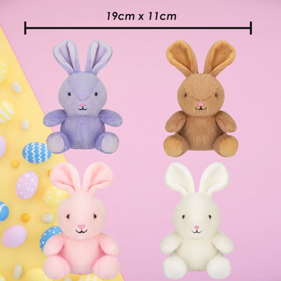 image 1 of vfm-estore Easter Bunny Soft Toy Pack of 4 - 19cm x 11cm Multicolour