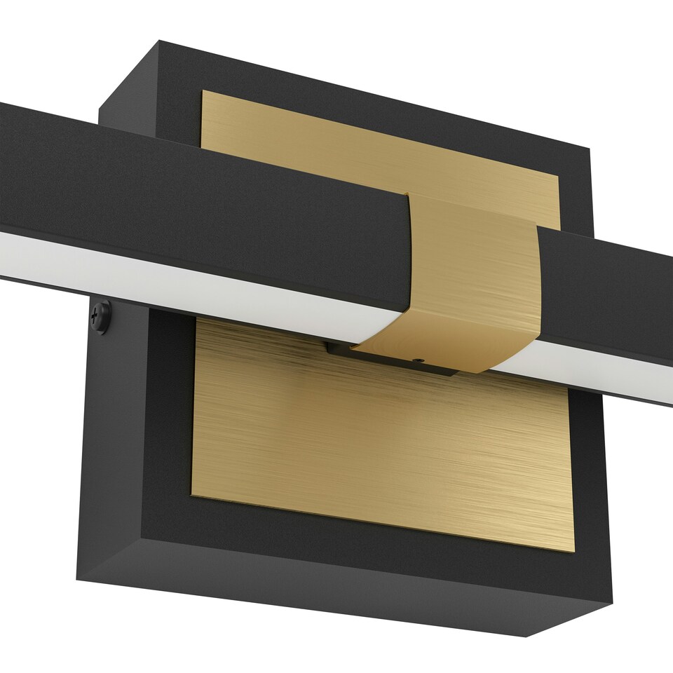 image 1 of EGLO Peguera LED Black and Brass Steel Bathroom Mirror Light