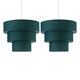 image 1 of Set of 2 Barty - Dark Green 38cm Tiered Pendant Shades Green