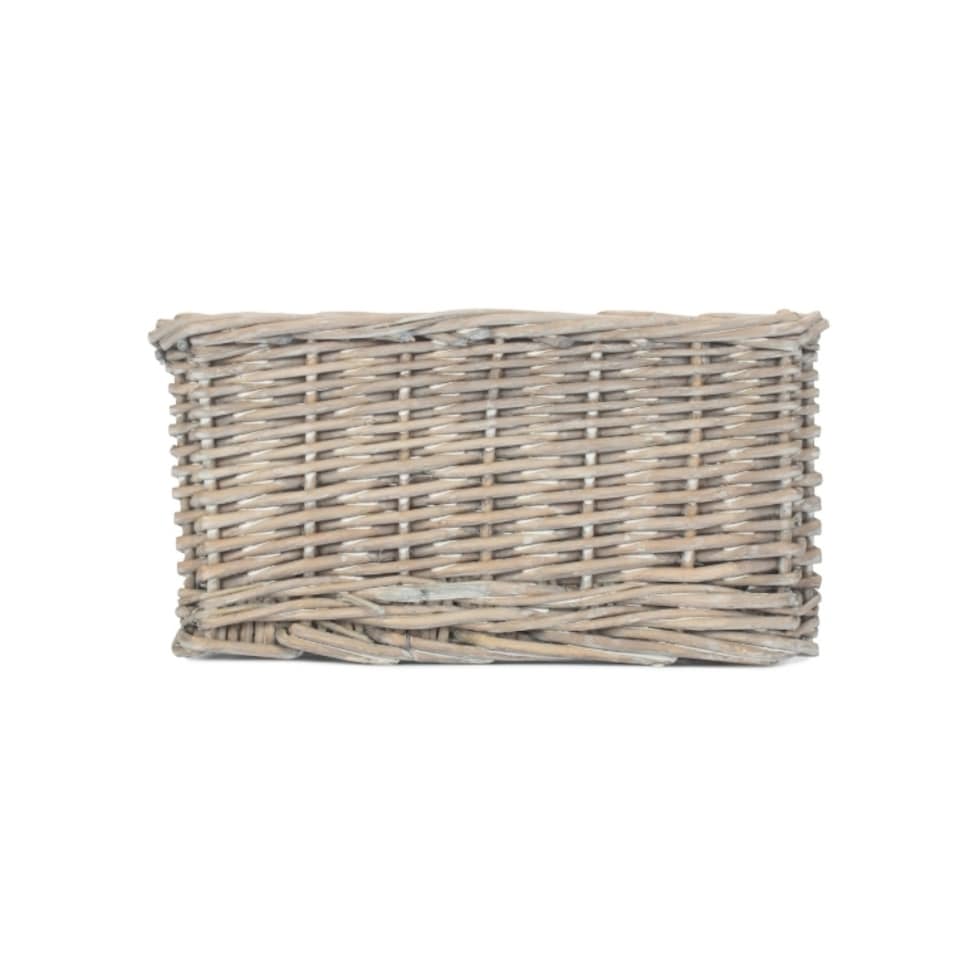 image 1 of Small Wicker Grey Wash Storage Tray | Grey | Grey Wash