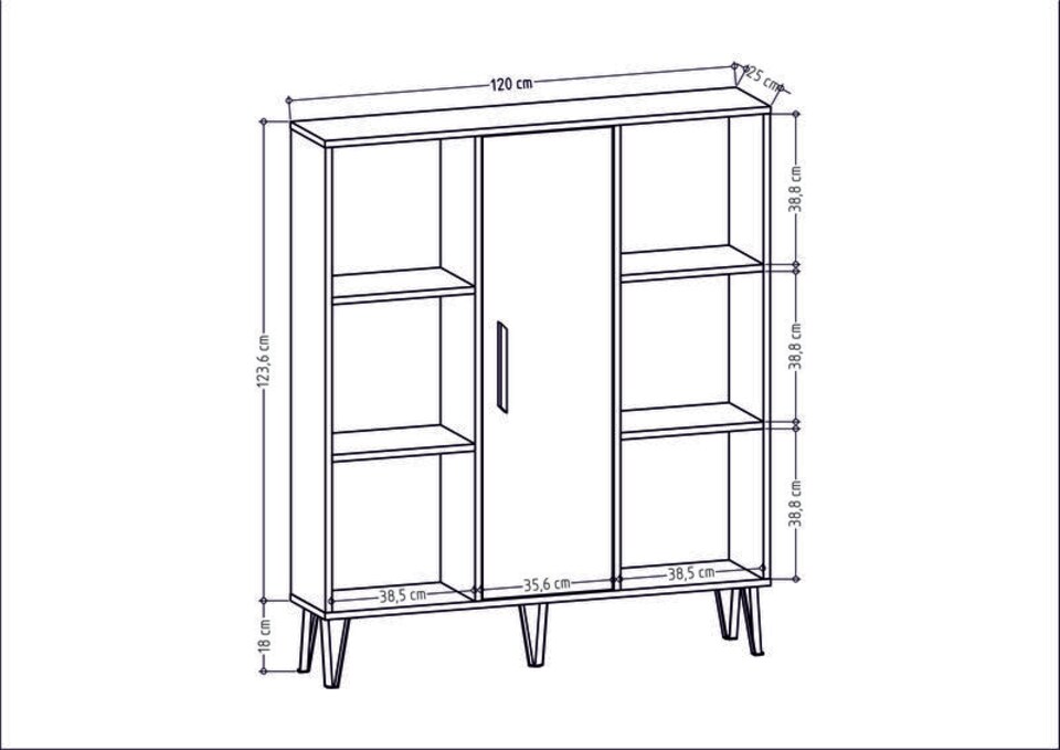 image 1 of Decorotika Peoria 6 Shelves and a Cabinet Bookcase