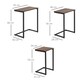 image 3 of HOMCOM Nesting Side Tables Set of 3, C-Shaped Sofa Side Tables with Steel Frame for Sofa Couch and Bed, Rustic Brown | Brown