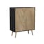 Black Unit & Oak Effect Door & Pine Leg