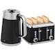 image 1 of HOMCOM Electric Stainless Steel Kettle and Toaster Set, 3000W 1.7L UK Strix Thermostat Fast Boil Kettle w Limescale Filter, Cool Touch Body, 4 Slice Toaster with 7 Browning Levels, Crumb Tray, Black