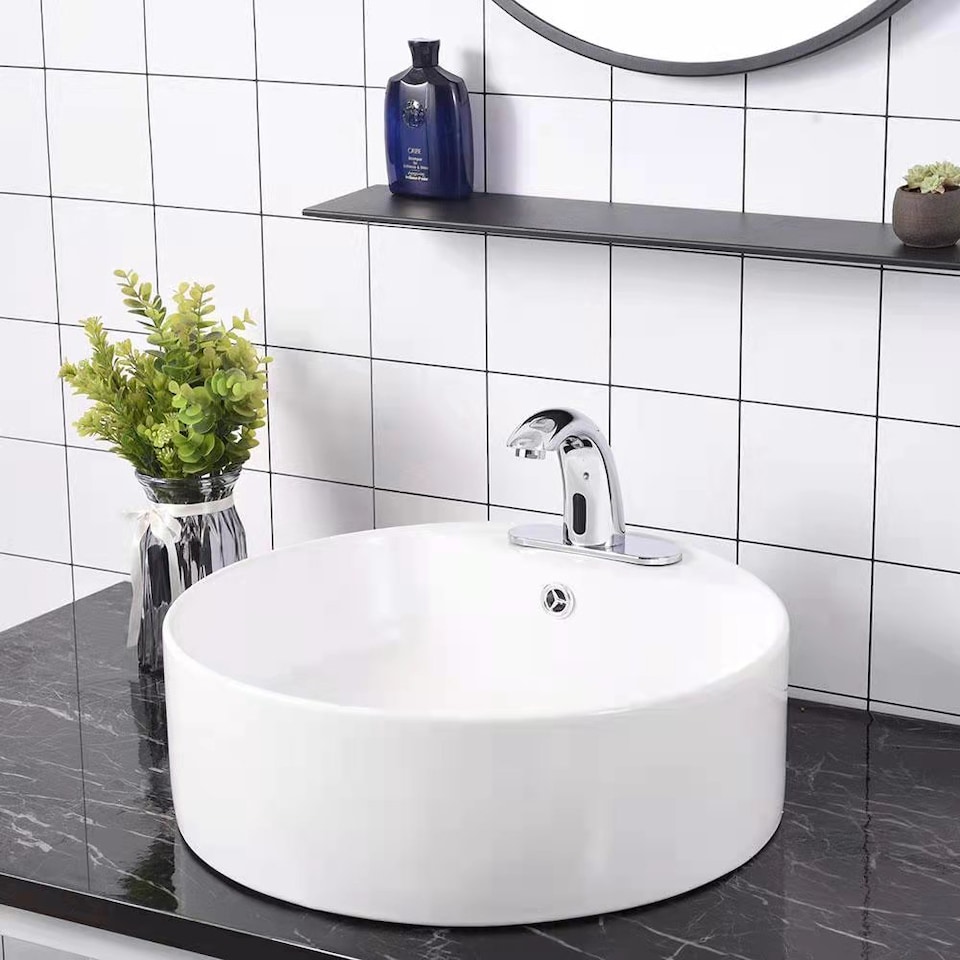 image 1 of ENER J Touchless Waterfall Basin Tap LED Temperature Display Pull Out Sensor Mixer