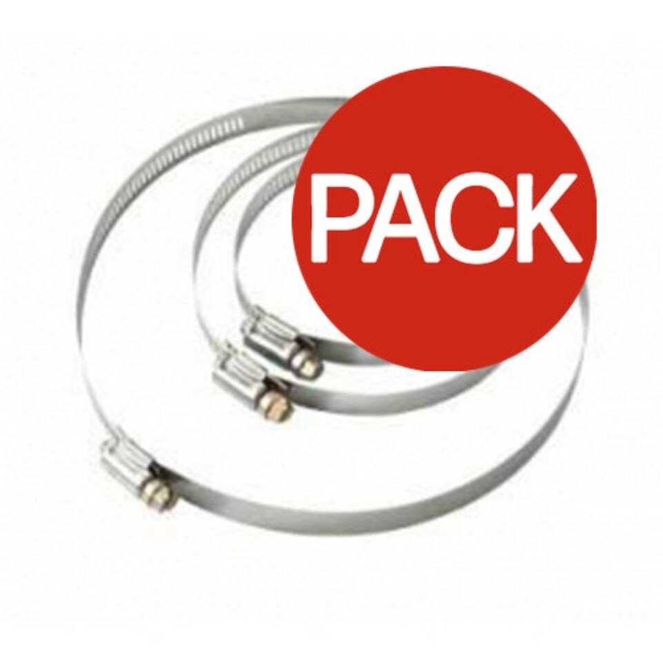 image 1 of Manrose Metal Worm Drive Hose Clamp (Pack of 2) - Silver - One Size