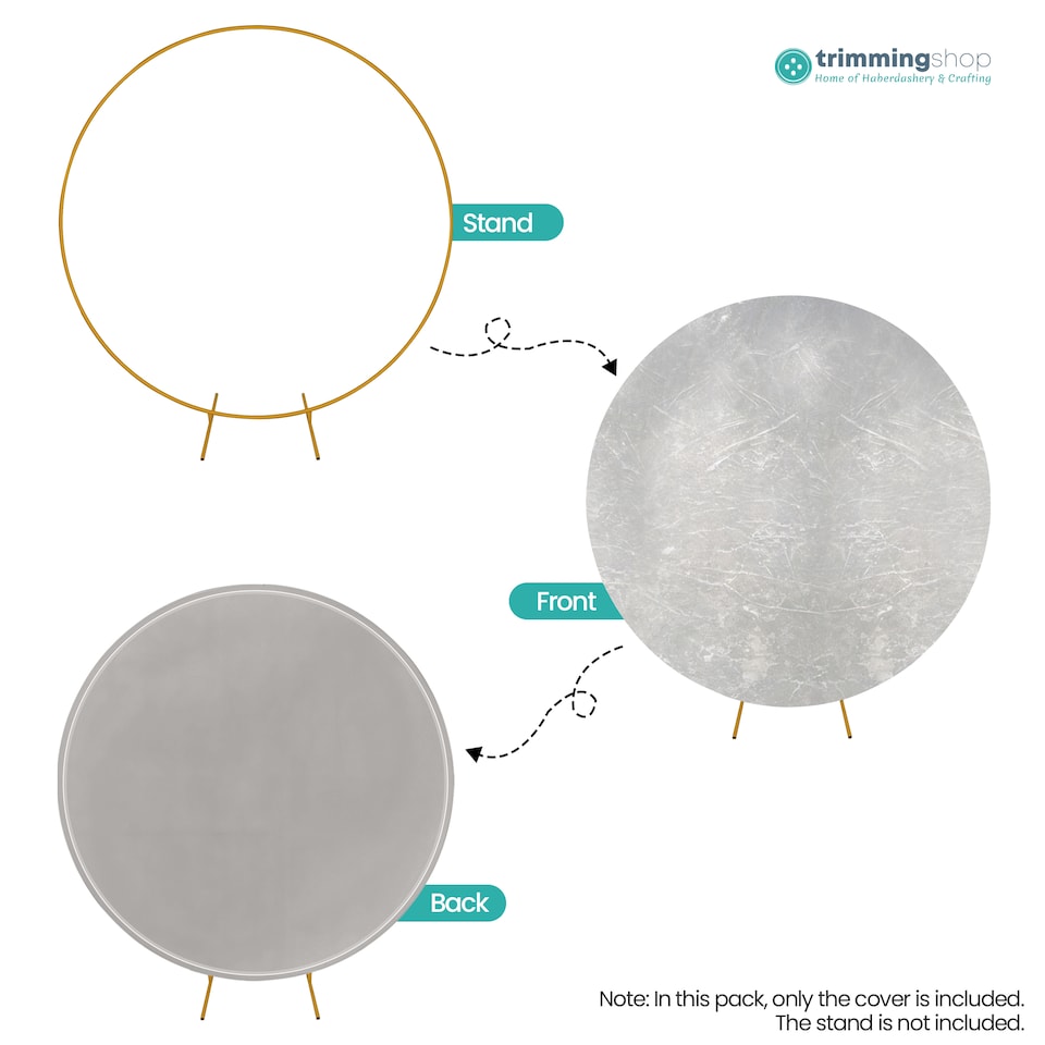 image 1 of 190GSM Shiny Silver Round Arch Wrinkle-Resistant Backdrop Cover - 180cm