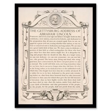 Gettysburg Address Abraham Lincoln USA President 12x16" Framed Wall Art Print