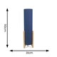 image 2 of ValueLights Henry Wooden Base Midi Floor Lamp with Tall Navy Fabric Shade with LED Bulb Blue