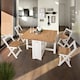 image 6 of Santos Butterfly Folding Space Saving Dining Set Blue