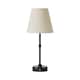 image 1 of ValueLights Lowe Black Rechargeable Table Lamp Linen Shade
