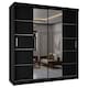 image 1 of Sliding Wardrobes 4U Modern Panelled Mirror Sliding Wardrobe – 120cm to 203cm, White, Black, Grey, Oak | Black | Black 150cm