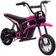 image 1 of HOMCOM 24V Kids Electric Motorbike with Twist Grip Throttle, Music, Horn, 12 Pneumatic Tyres, Max Speed 16kmithh, for Ages 8-12 Years - Pink