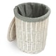 image 2 of Large Round White Wash Laundry Hamper with Grey Sage Lining | Grey | Grey