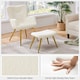 image 4 of Yaheetech Boucle Accent Chair and Ottoman Set with Metal Legs White | Ivory