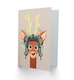 image 2 of Stag Cartoon With Scottish Tartan Hat Child Kids Birthday Card