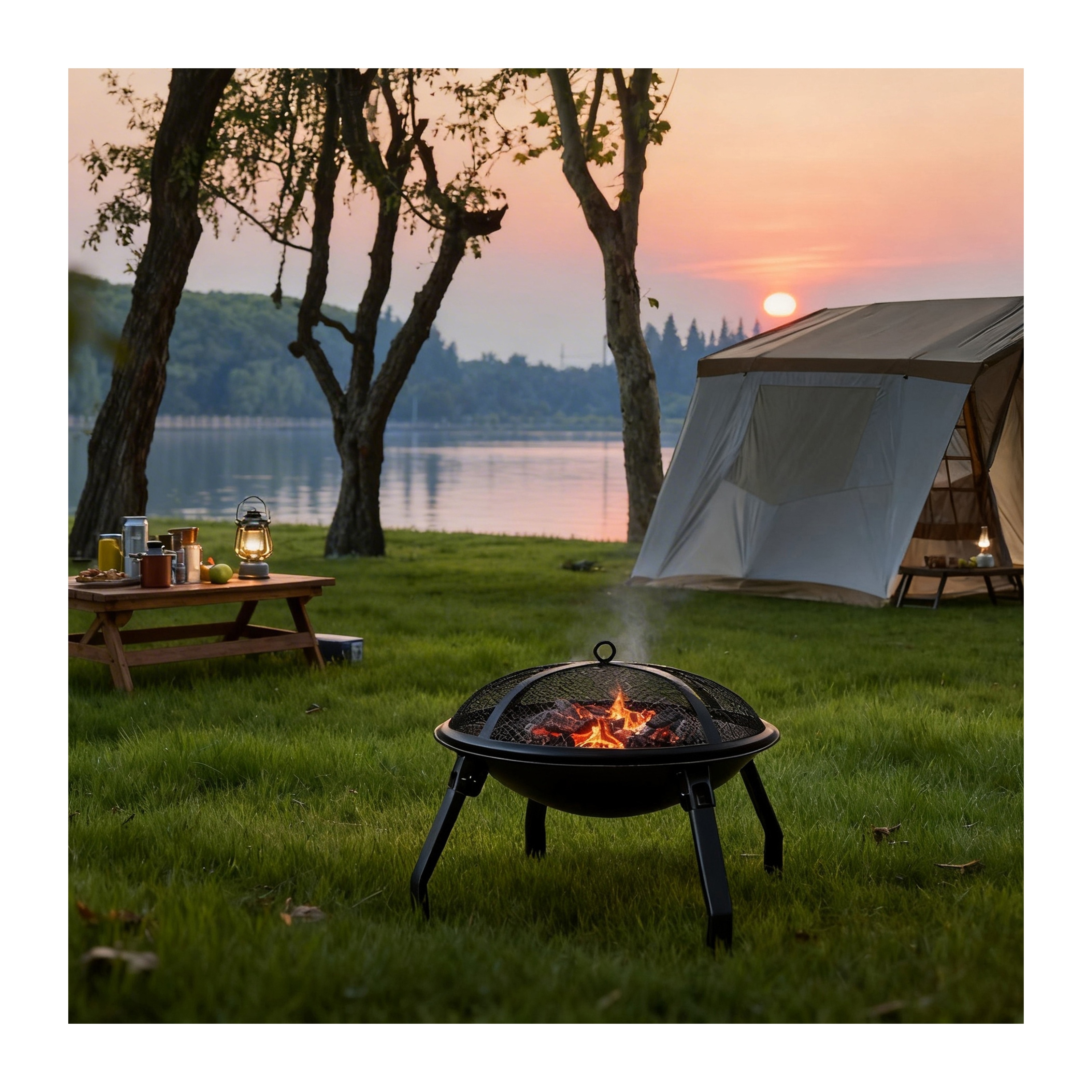 Groundlevel Folding Patio Garden Bowl Outdoor Camping Heater Log