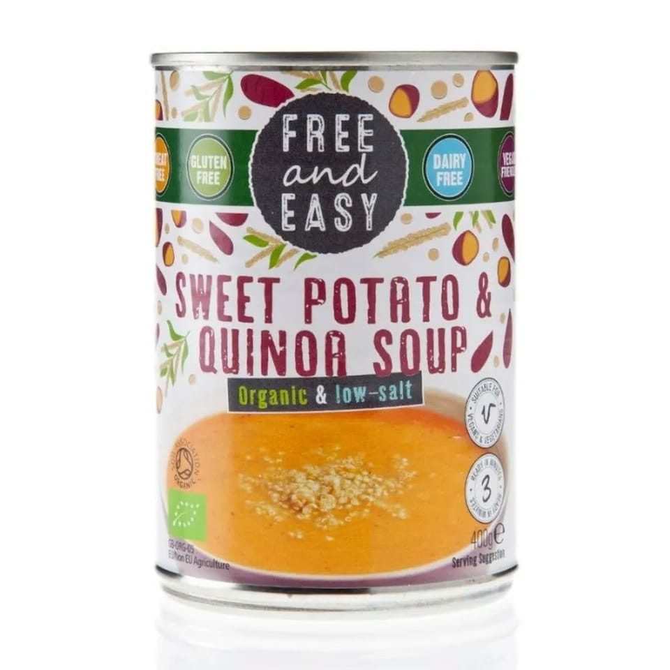 Organic Low Salt Sweet Potato & Quinoa Soup 400g (Free & Easy) 
