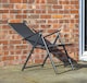 image 2 of Outdoor Garden Patio Multi Position Reclining Folding Chair in Black