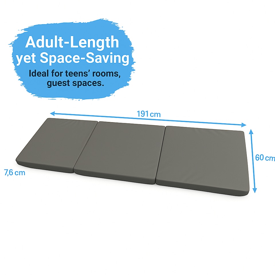 image 1 of House Of Home Adult-Length Fold-Out Z Bed Chair for Kids & Teens Silver