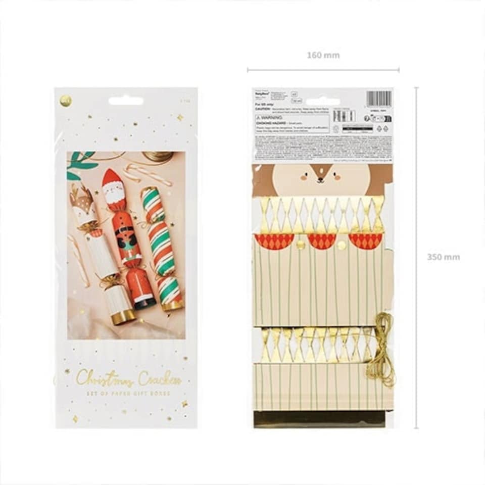image 1 of Assorted Christmas Cracker Shaped Gift Boxes - Pack of 3