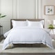 image 1 of Hampstead 100% Cotton Duvet Cover Set – 200 Thread Count with Inserted Ribbon & Oxford Pillowcases Green | White | King